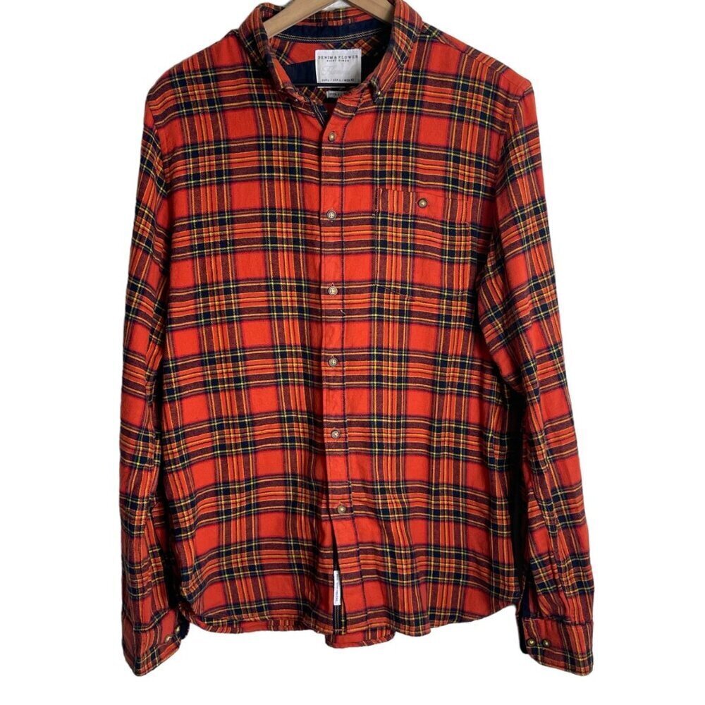 Denim & Flower Ricky Singh Plaid Button-Up Shirt – Men’s Large